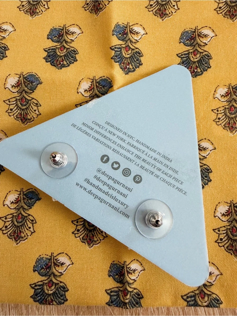 NWT Anthropologie Deepa Gurnani Sahana Earrings Faux Pearl Handmade Silver